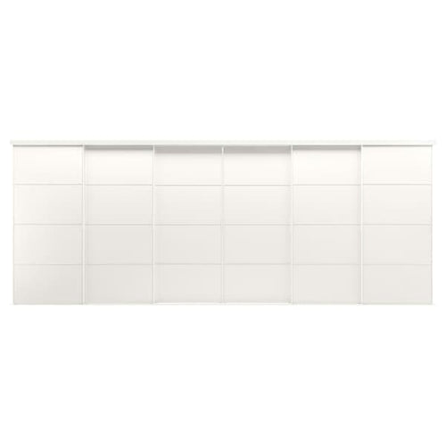SKYTTA / MEHAMN - Sliding door combination, white/double sided white, 603x240 cm