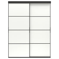 SKYTTA / MEHAMN - Sliding door combination, black/double sided white, 152x205 cm - best price from Maltashopper.com 39499574