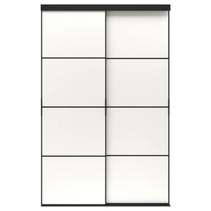 Ikea SKYTTA / MEHAMN - Sliding door combination, black/double sided white, 152x240 cm
