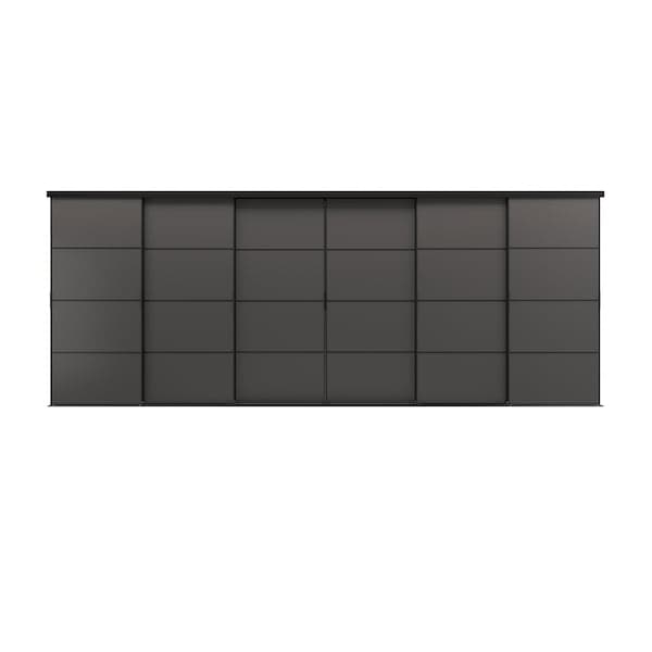SKYTTA / MEHAMN - Sliding door combination, black/double sided dark grey, 603x240 cm - best price from Maltashopper.com 39500285