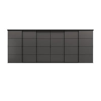 SKYTTA / MEHAMN sliding door combination, black/double sided dark grey, 603x240 cm