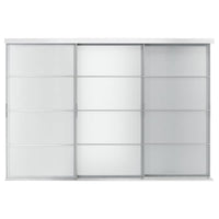 SKYTTA / SVARTISDAL - Sliding door combination, aluminium/white paper, 301x205 cm - best price from Maltashopper.com 59422734