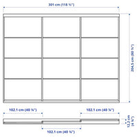 SKYTTA / SVARTISDAL - Sliding door combination, aluminium/white paper, 301x205 cm - best price from Maltashopper.com 59422734