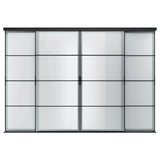 SKYTTA / SVARTISDAL sliding door combination, black/white paper, 351x240 cm