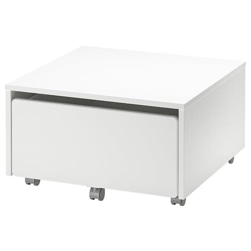SLÄKT - Storage box with castors, white, 62x62x35 cm