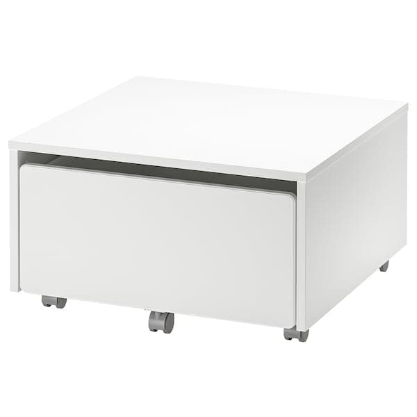 SLÄKT - Storage box with castors, white, 62x62x35 cm