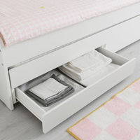 SLÄKT - Underbed with storage, white, 90x200 cm - best price from Maltashopper.com 99239451