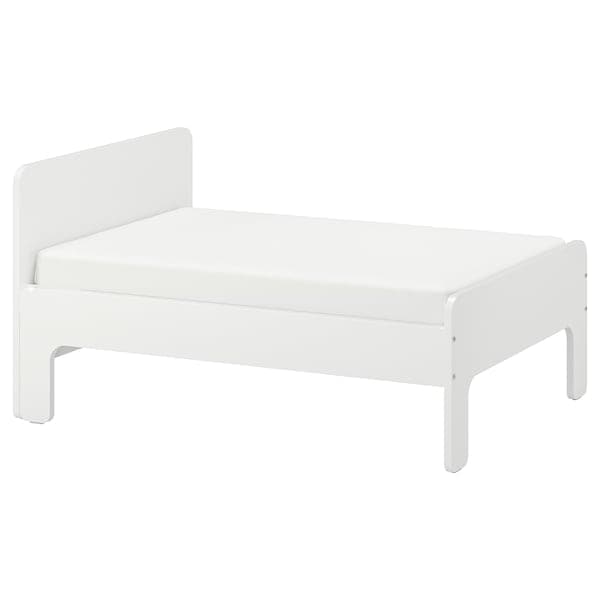 SLÄKT - Ext bed frame with slatted bed base, white, 80x200 cm - best price from Maltashopper.com 19326428
