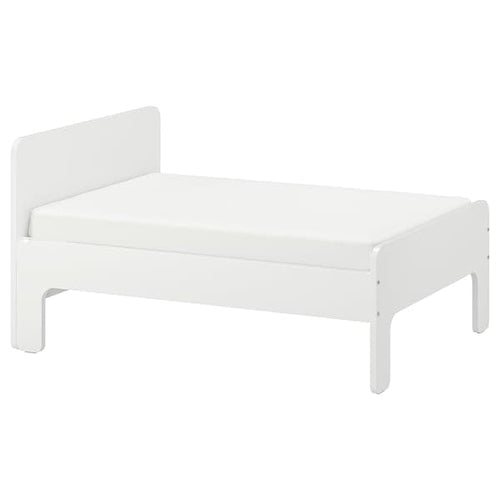 SLÄKT - Ext bed frame with slatted bed base, white, 80x200 cm