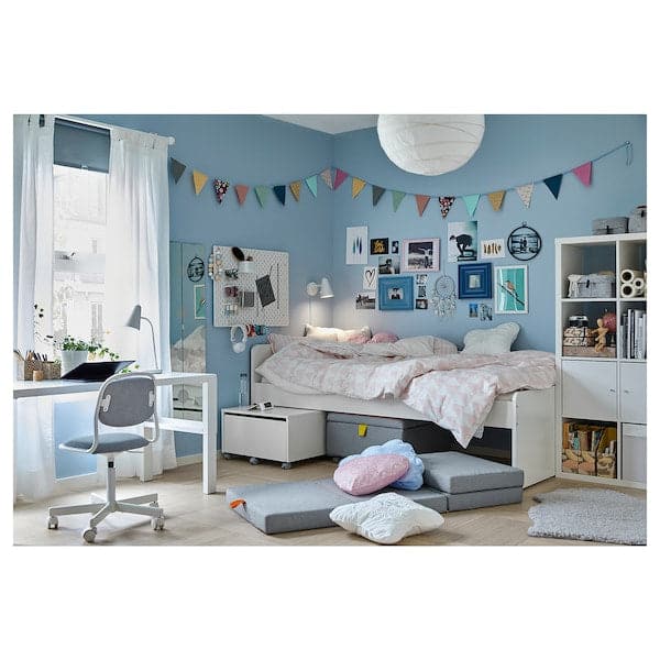 Ikea SLÄKT - Bed frame with slatted bed base, white, 90x200 cm