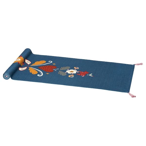 SLÄTTIKA - Table-runner, blue/red, 35x130 cm