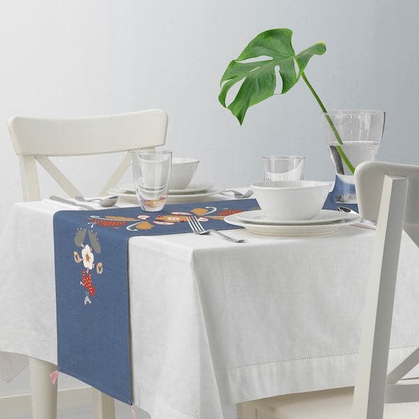 SLÄTTIKA - Table-runner, blue/red, 35x130 cm