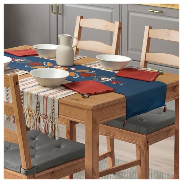 Ikea SLÄTTIKA - Table-runner, blue/red, 35x130 cm