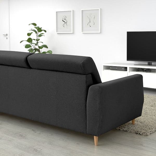Ikea SLATORP 3-seater sofa, with chaise-longue, right dark grey ,