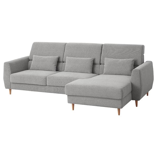 SLATORP 3-seater sofa - with chaise-longue, right/Black/White Tallmyra