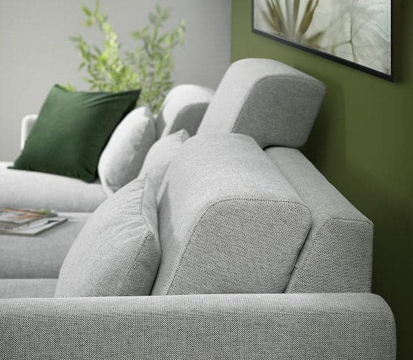 Ikea SLATORP 3-seater sofa - with chaise-longue, right/Black/White Tallmyra