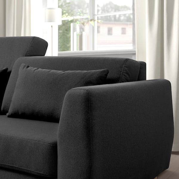 Ikea SLATORP 3-seater sofa, with chaise-longue, left dark grey ,