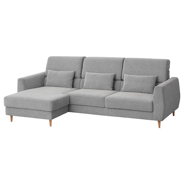 SLATORP 3-seater sofa - with chaise-longue, left/Black/White Tallmyra