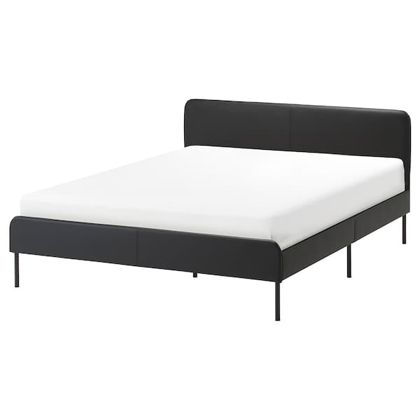 SLATTUM Padded bed structure - Black Bomstad 140x200 cm - best price from Maltashopper.com 30450218