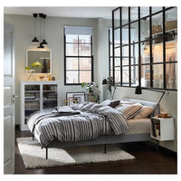 SLATTUM Padded bed structure - Light grey Knisa 140x200 cm , 140x200 cm - best price from Maltashopper.com 30446373