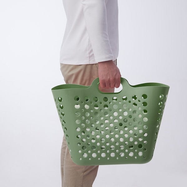 Ikea SLIBB - Flexible laundry basket, green, 24 l