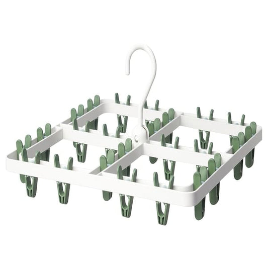 Ikea SLIBB - Hang dryer 24 clothes pegs, green