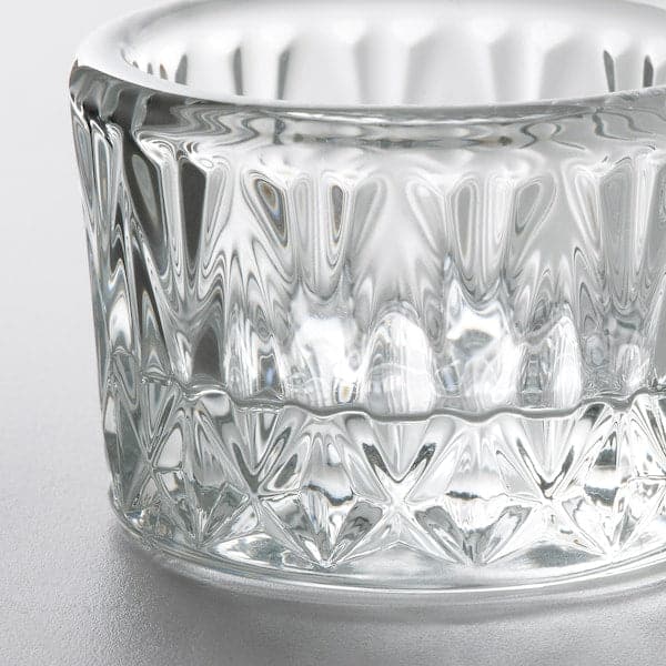 SMÄLLSPIREA - Tealight holder, clear glass/patterned, 4 cm - best price from Maltashopper.com 30542181