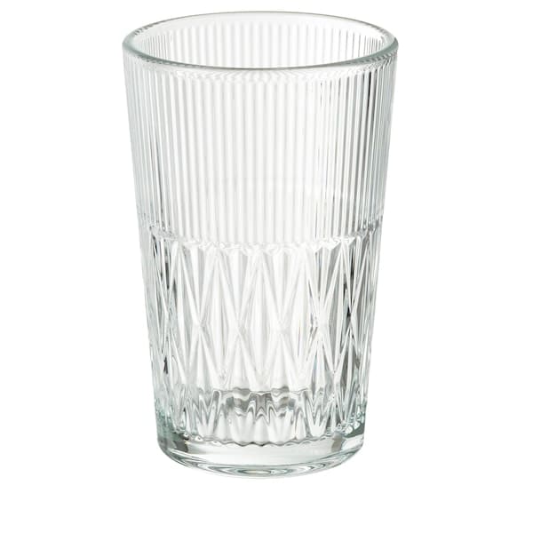 Ikea SMÄLLSPIREA - Vase, clear glass/patterned, 17 cm
