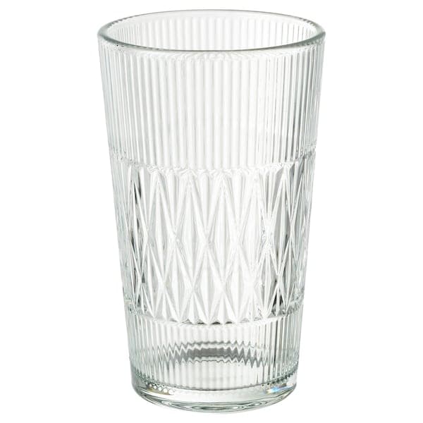 Ikea SMÄLLSPIREA - Vase, clear glass/patterned, 22 cm