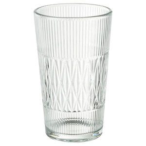 Ikea SMÄLLSPIREA - Vase, clear glass/patterned, 22 cm