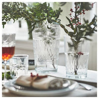 SMÄLLSPIREA - Vase, clear glass/patterned, 22 cm - best price from Maltashopper.com 20542172