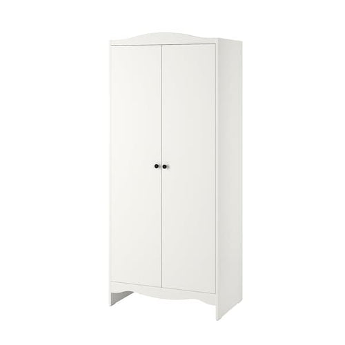SMÅSTAD / PLATSA - Wardrobe, white with frame/with 2 clothes rails,  60x57x181 cm