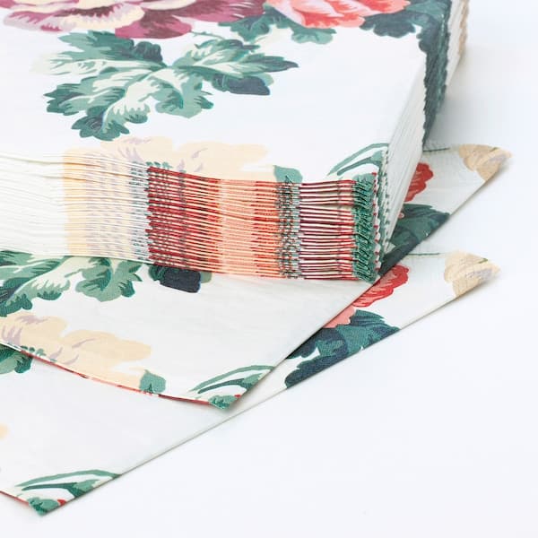 SMAKSINNE - Paper napkin, multicolour/flower, 33x33 cm - best price from Maltashopper.com 70478814