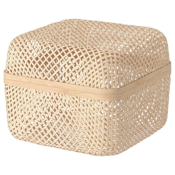 SMARRA - Box with lid, natural, 30x30x23 cm - best price from Maltashopper.com 90348063