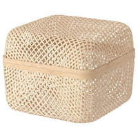 SMARRA - Box with lid, natural, 30x30x23 cm - best price from Maltashopper.com 90348063