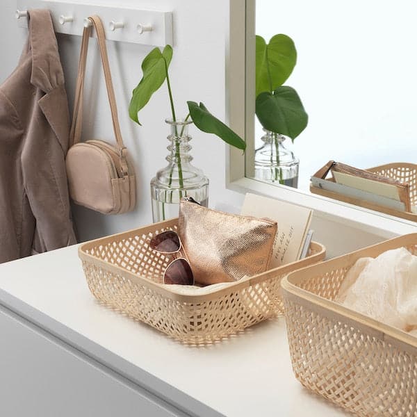 SMARRA - Box with lid, natural, 30x30x23 cm - best price from Maltashopper.com 90348063