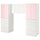 SMÅSTAD - Storage combination, white/pale pink, 240x57x181 cm