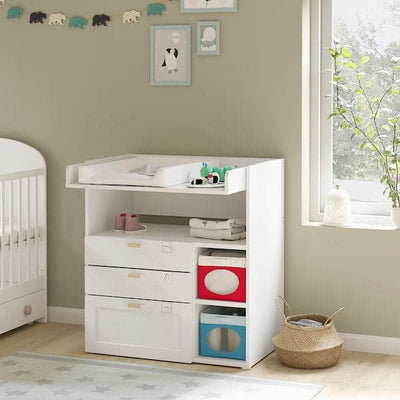 SMÅSTAD - Changing table, white with frame/with 3 drawers, 90x79x100 cm - best price from Maltashopper.com 39392243