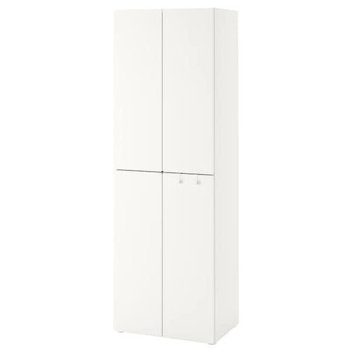SMÅSTAD - Wardrobe, white white/with 2 clothes rails, 60x42x181 cm