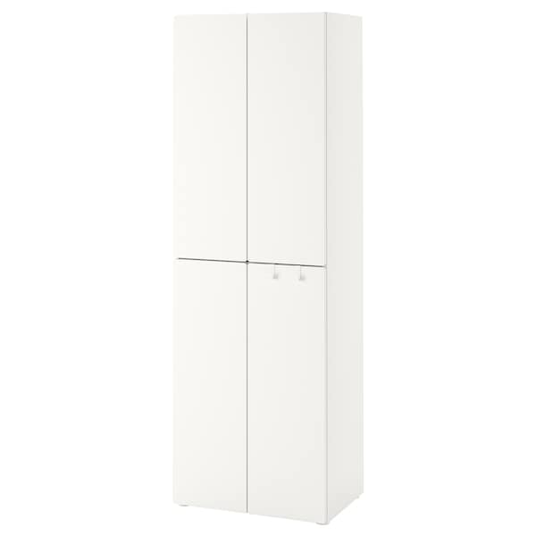 SMÅSTAD - Wardrobe, white white/with 2 clothes rails, 60x42x181 cm