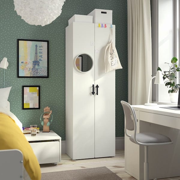 SMÅSTAD - Wardrobe, white/white, 60x42x181 cm - best price from Maltashopper.com 09549071