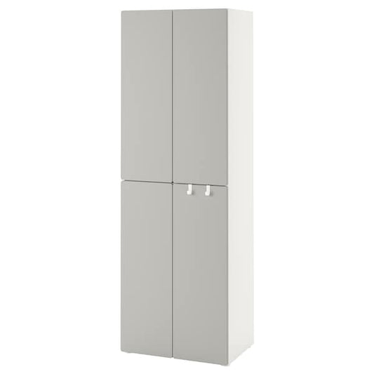 Ikea SMÅSTAD - Wardrobe, white grey/with 2 clothes rails, 60x42x181 cm