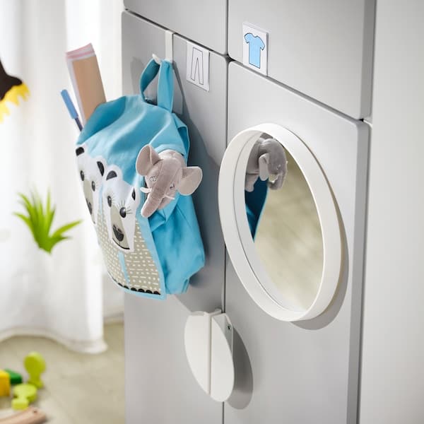 SMÅSTAD - Wardrobe, white grey/with 2 clothes rails, 60x42x181 cm - best price from Maltashopper.com 39390885