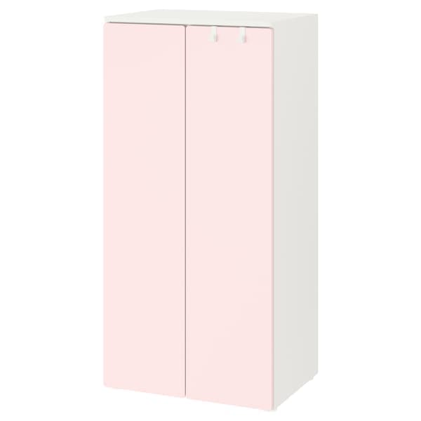 SMÅSTAD - Wardrobe, white/pale pink, 60x42x123 cm - best price from Maltashopper.com 19390320