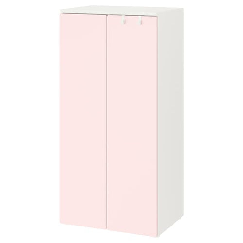 SMÅSTAD - Wardrobe, white/pale pink, 60x42x123 cm