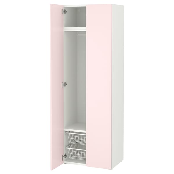 SMÅSTAD - Wardrobe, white/pale pink,60x42x181 cm - best price from Maltashopper.com 89549072