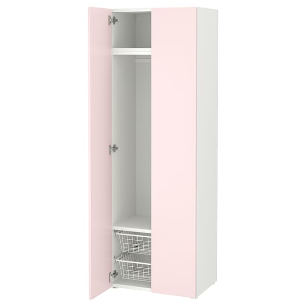 Ikea SMÅSTAD - Wardrobe, white/pale pink,60x42x181 cm