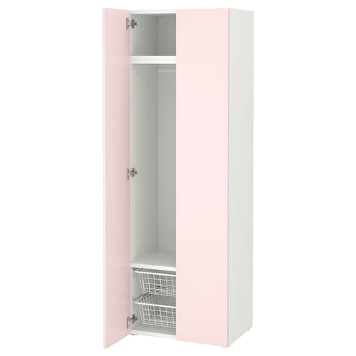 SMÅSTAD - Wardrobe, white/pale pink,60x42x181 cm