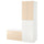 SMÅSTAD - Wardrobe with pull-out unit, white birch/with storage bench, 150x57x196 cm