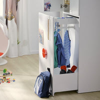 SMÅSTAD - Wardrobe with pull-out unit, white grey/with clothing rod, 60x57x196 cm - best price from Maltashopper.com 99431010